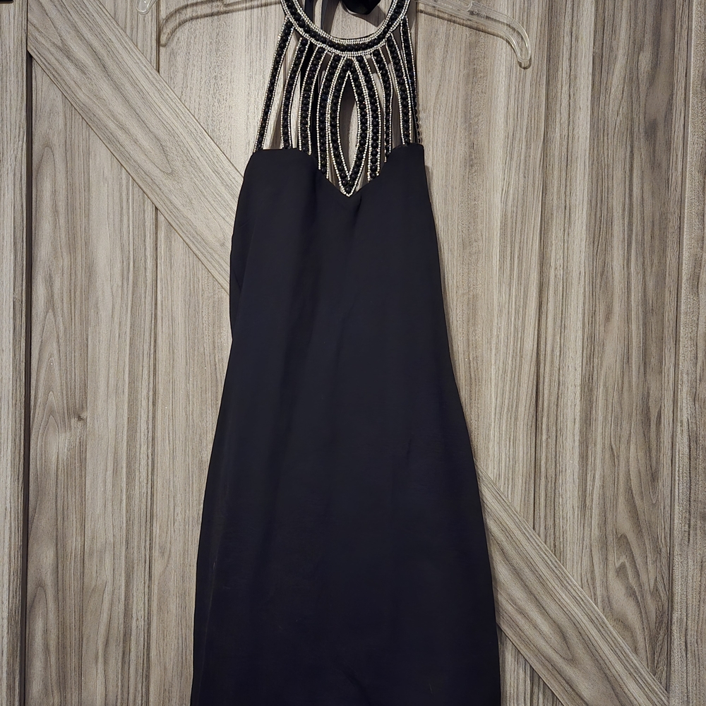 Elegant Black Halter Dress